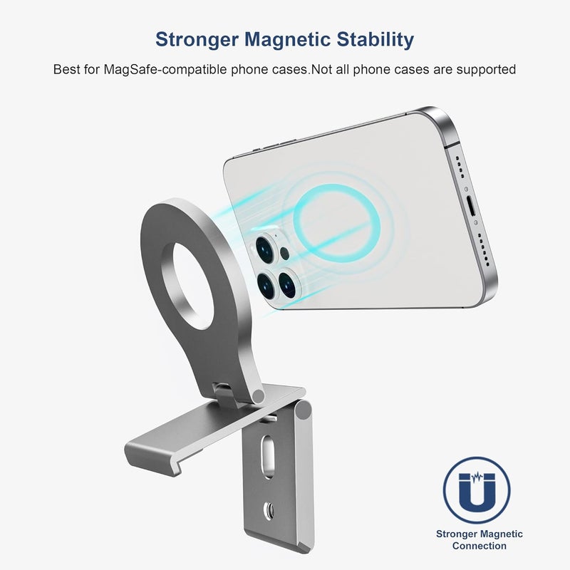 Itramax Continuity Camera Mount for Desktop Monitor,Magnetic Phone Holder for Webcam Compatible with iPhone 17 16 15 13 14 12,MagSafe,iOS 16 iMac & MacBook macOS 13 Ventura,Studio Display,TV,Silver - Image 4
